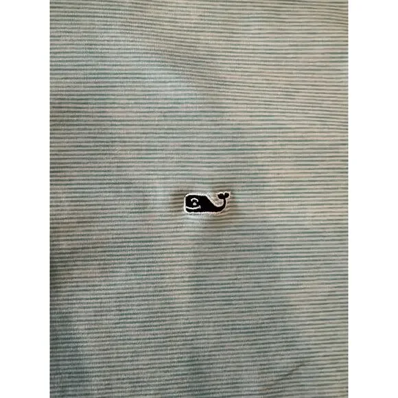 VINEYARD VINES LG Set of 2- Performance Polo Shirts Mens Blue Green Stripe Whale - Picture 11 of 15